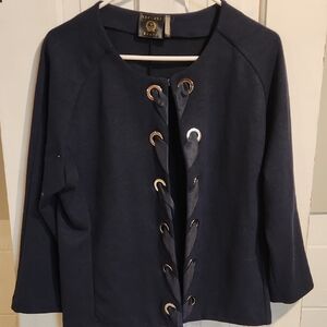 Vecceli Italy Navy Lace-Up Women's Blazer